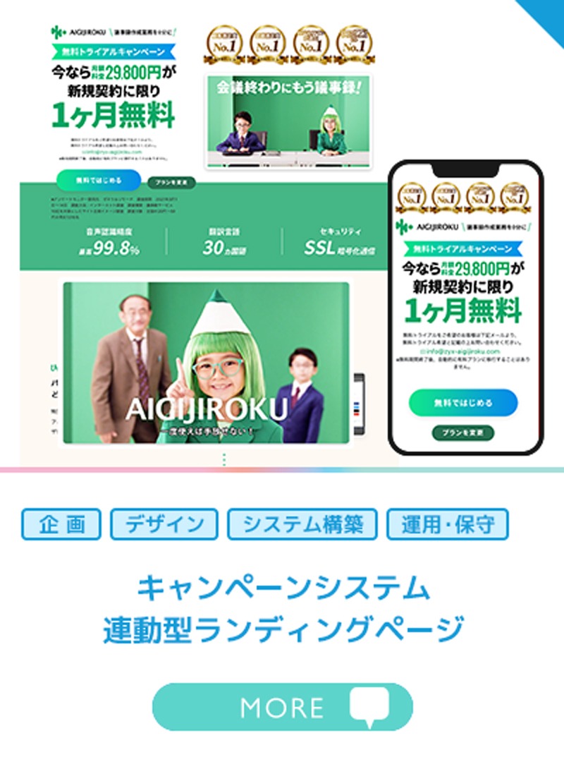 キャンペーンシステム
連動型ランディングページ